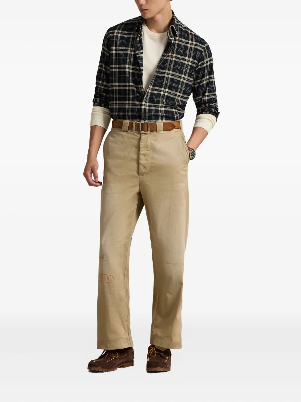 Polo Ralph Lauren Check-pattern Long-sleeve Shirt In Black