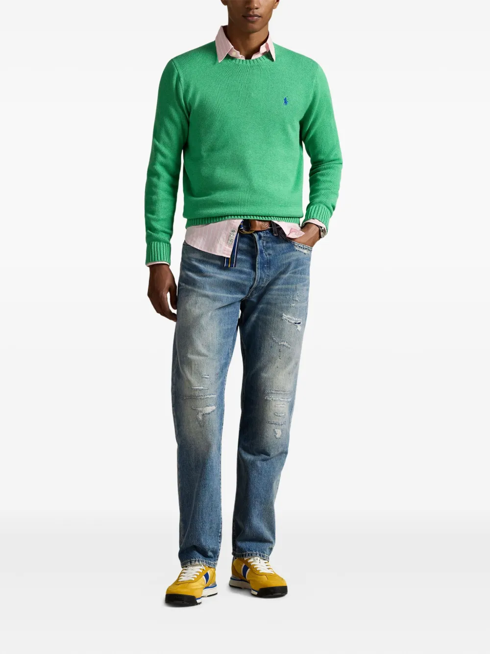 Polo Ralph Lauren Polo Pony Cotton Sweater In Green