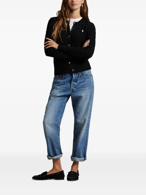 Polo Ralph Lauren ケーブルニット カーディガン | ブラック | FARFETCH JP