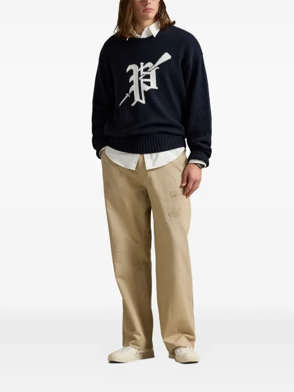 Polo Ralph Lauren ロゴインターシャ セーター | ブルー | FARFETCH JP