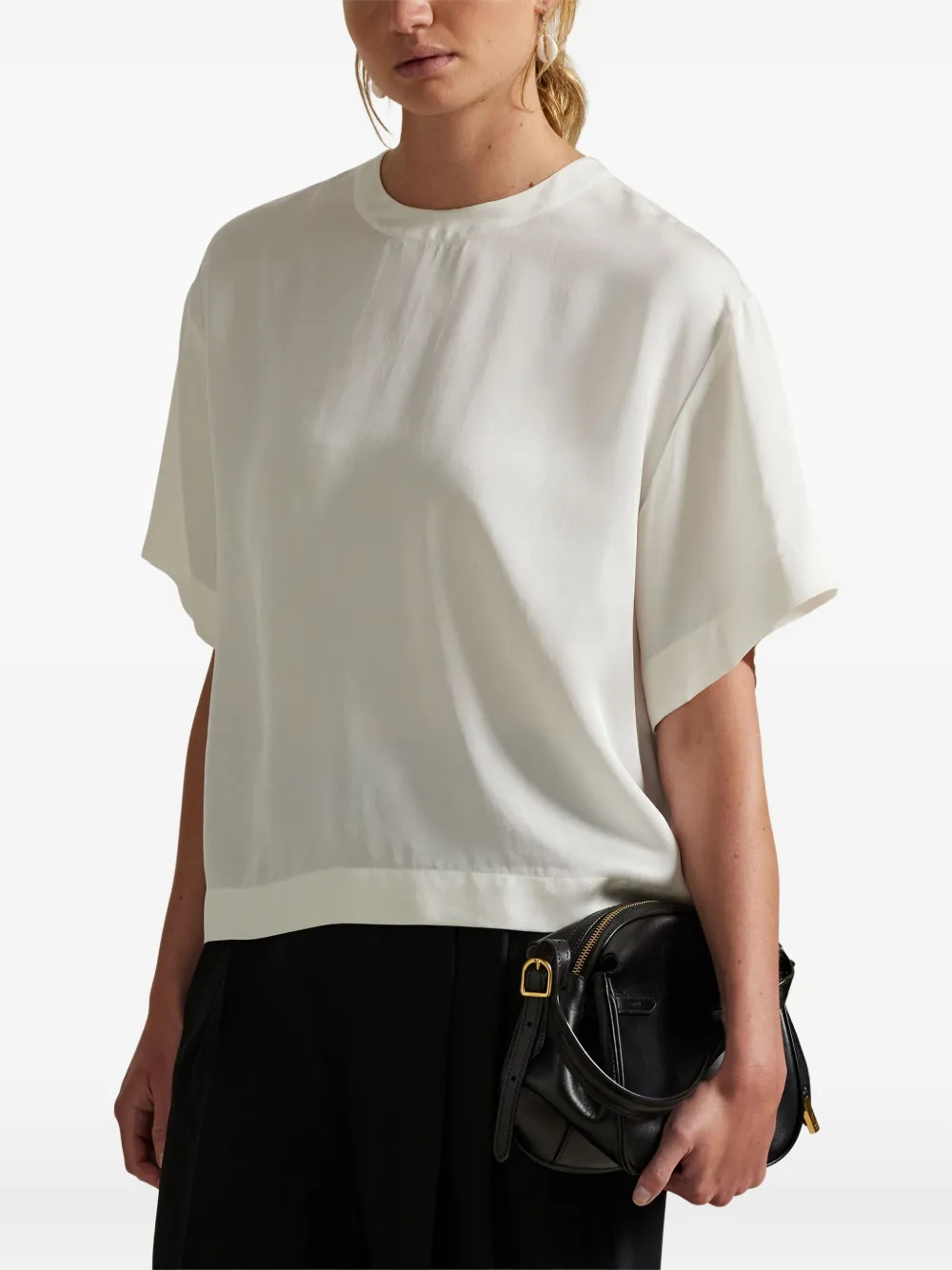 Polo Ralph Lauren ショートスリーブ ブラウス - ホワイト Polo Ralph Lauren ショートスリーブ ブラウス - ホワイト