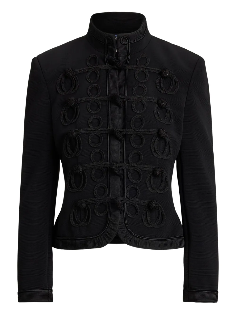 Polo Ralph Lauren Braided-trimmed Tailored Jacket In Black