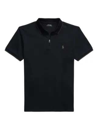Polo Ralph Lauren zip-neck Polo Shirt | Black | FARFETCH