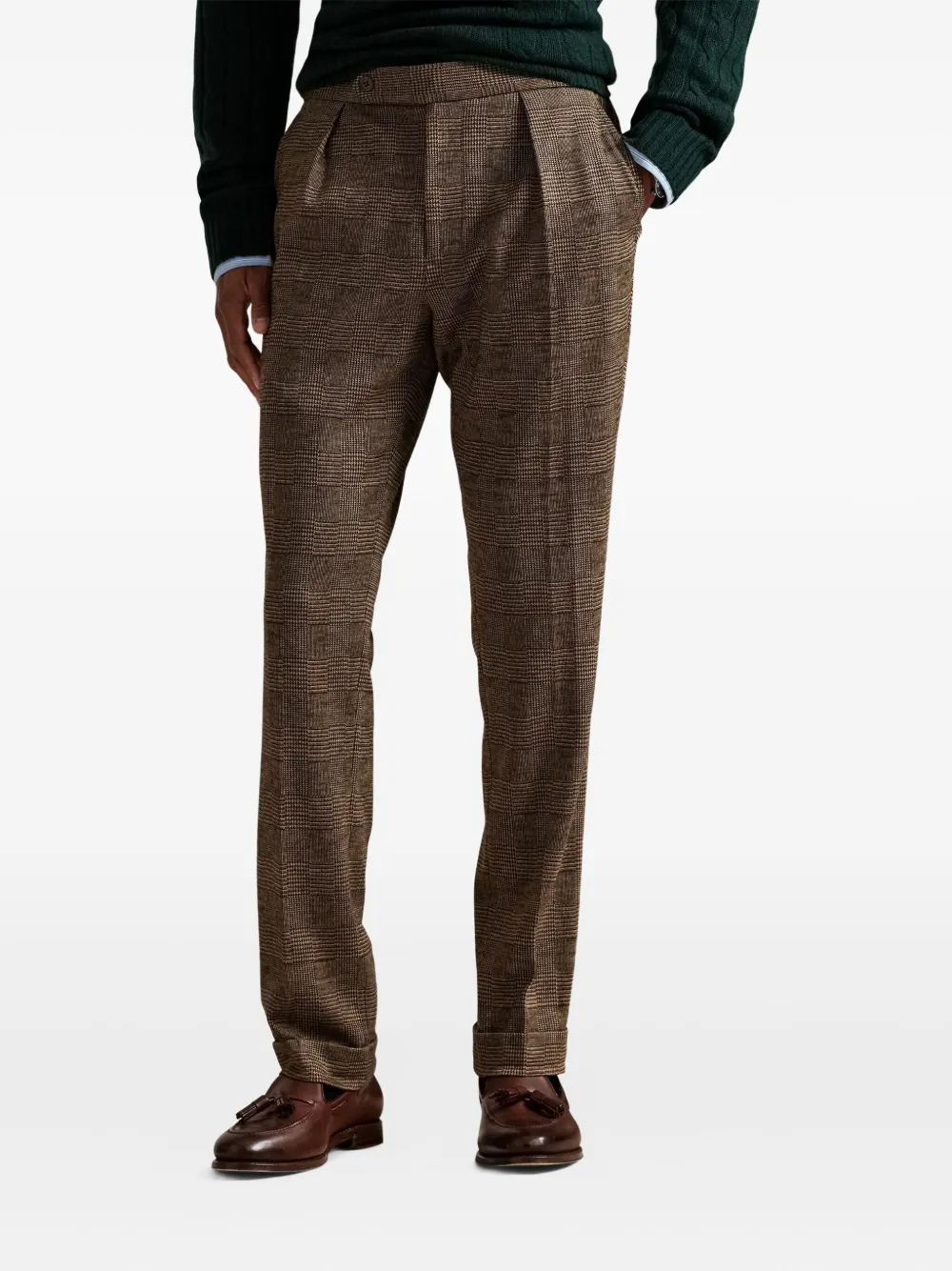 Polo Ralph Lauren Check-pattern Trousers In Brown