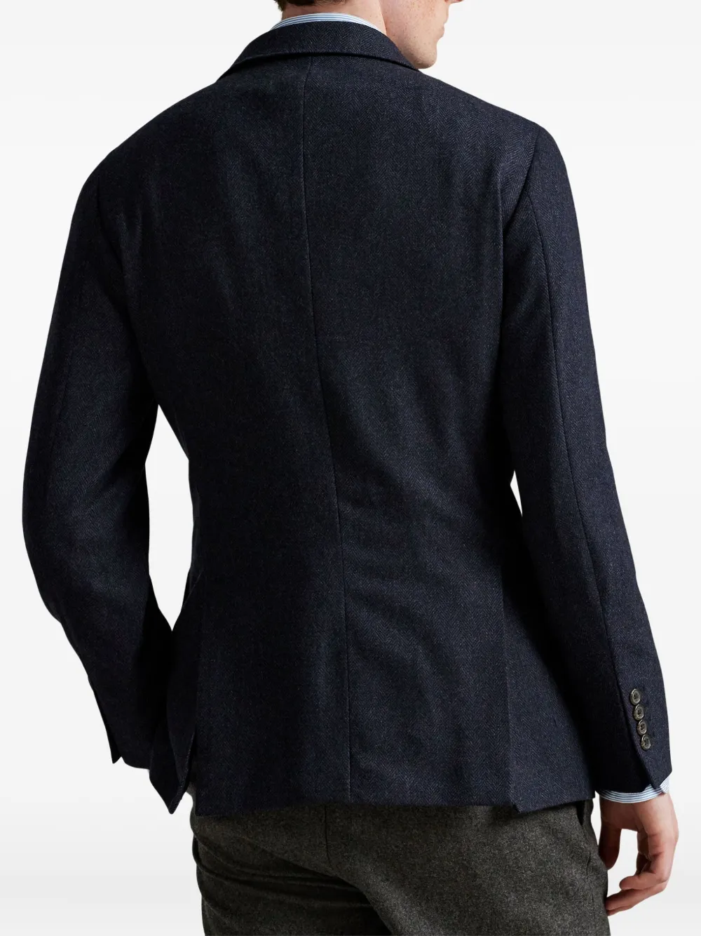 Polo Ralph Lauren Herringbone Single-breasted Blazer In Blue