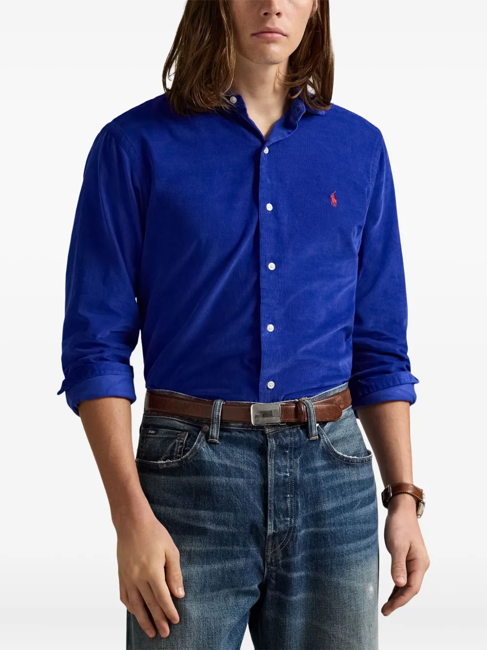 Polo Ralph Lauren Overhemd met geborduurd logo Blauw