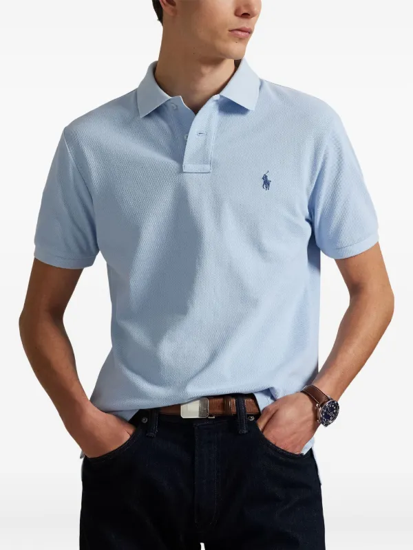 新品未使用 Polo Ralph Lauren ポロシャツ ライトブルー M Polo Ralph Lauren embroidered-logo Polo Shirt | Blue | FARFETCH