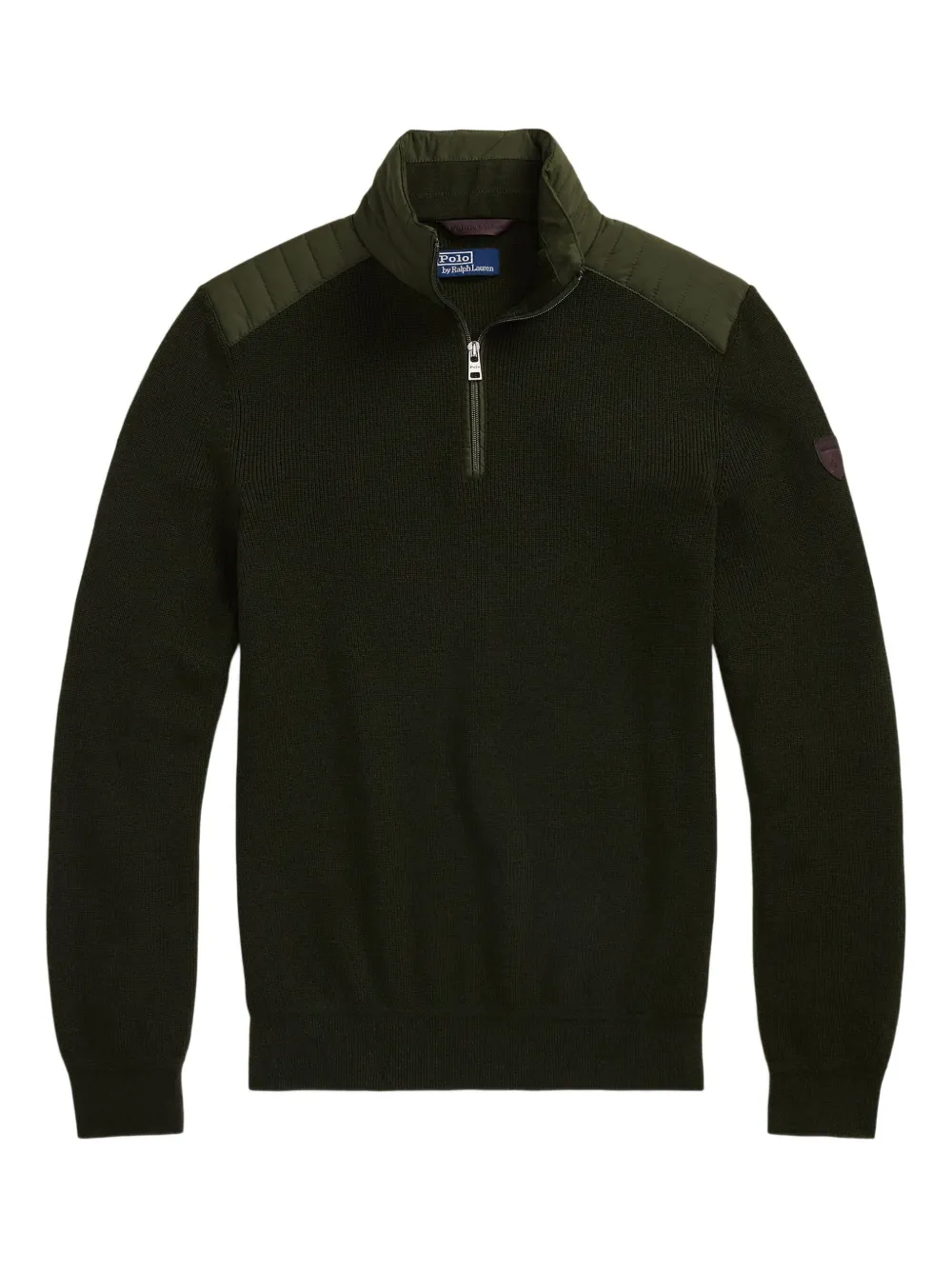 Polo Ralph Lauren キルティングパネル ハーフジップ セーター - グリーン Polo Ralph Lauren キルティングパネル ハーフジップ セーター - グリーン