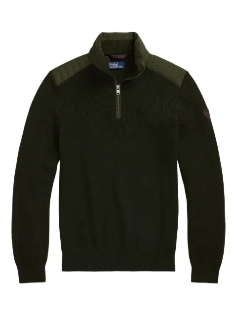Polo Ralph Lauren quilted-panel half-zip sweater