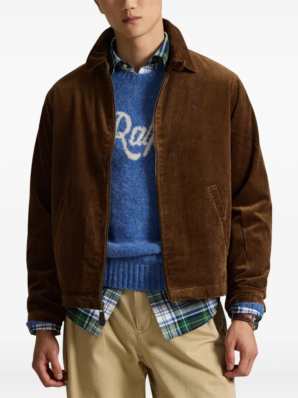 Polo Ralph Lauren embroidered-logo corduroy jacket | Brown | Image 1