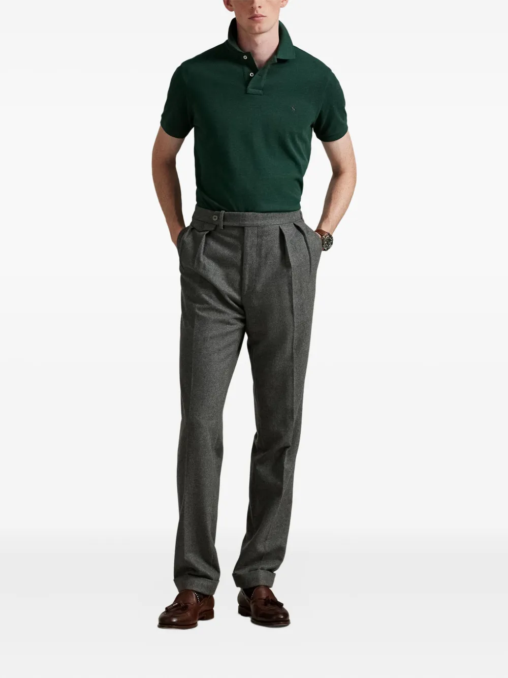 Polo Ralph Lauren logo-embroidered polo shirt - Groen