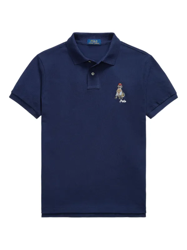 Polo Ralph Lauren dog-embroidered Polo Shirt Blue FARFETCH ZA