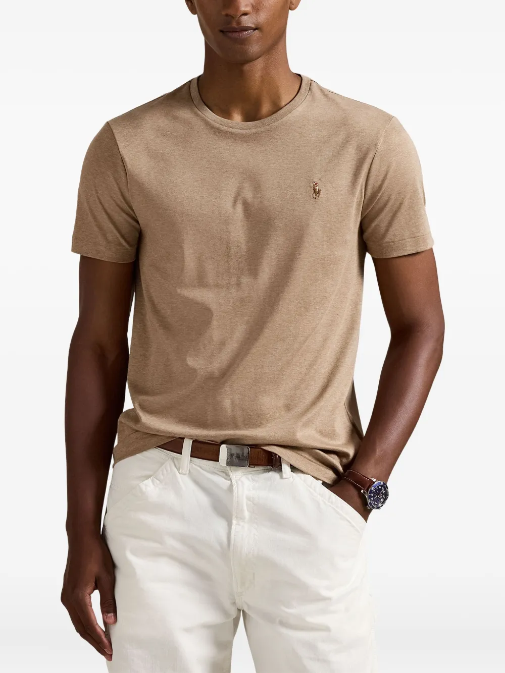 Polo Ralph Lauren T-shirt met geborduurd logo Bruin