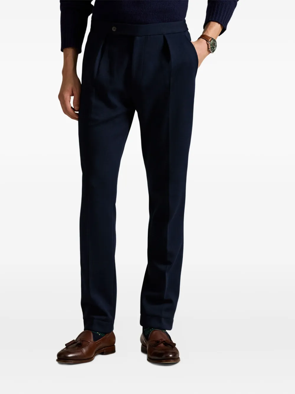 Polo Ralph Lauren Broek met geplooide voorkant Blauw