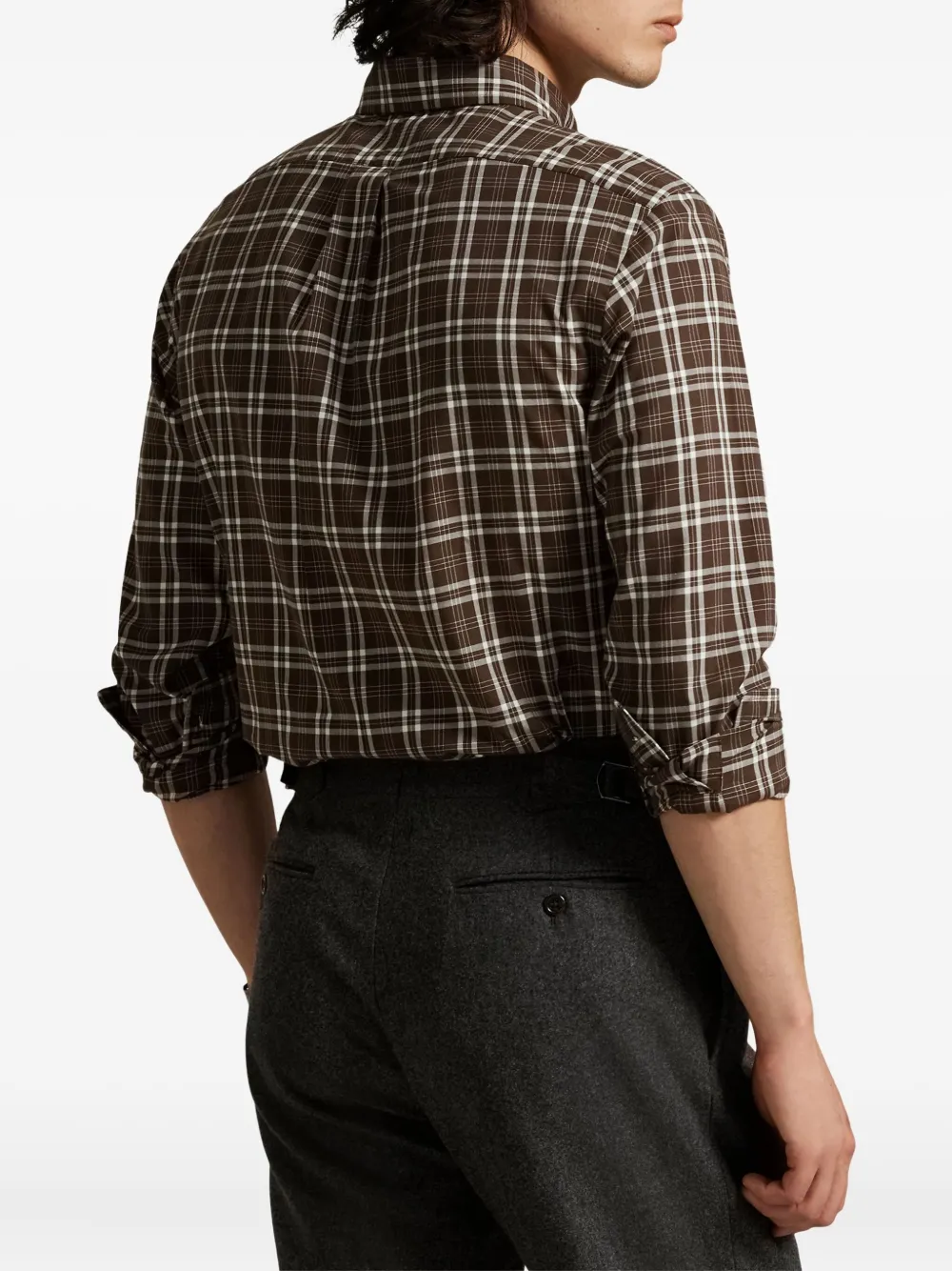 Polo Ralph Lauren Plaid Shirt In Brown