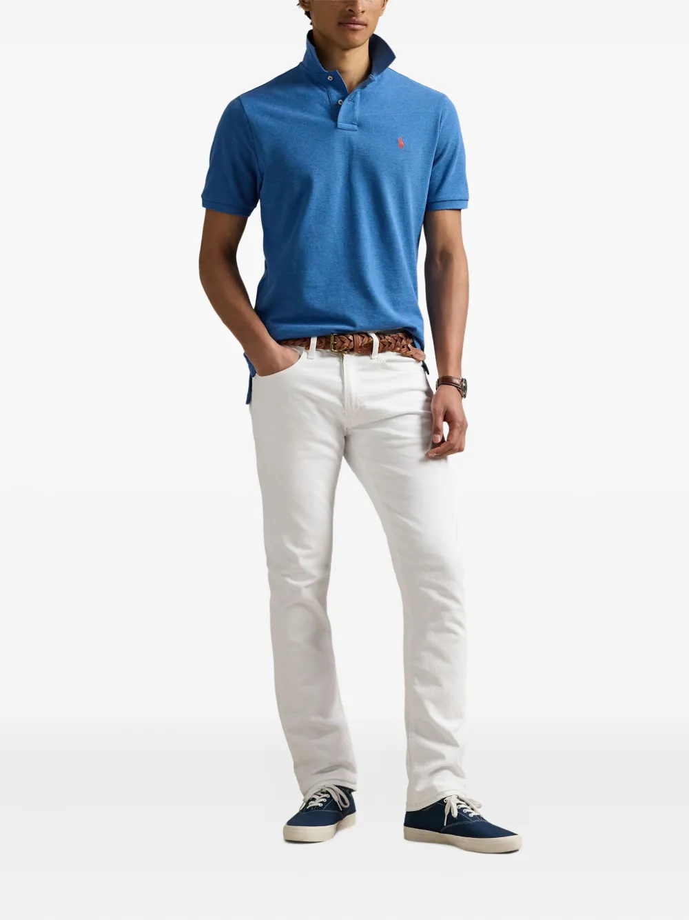 Polo Ralph Lauren logo-embroidered polo shirt - Blauw