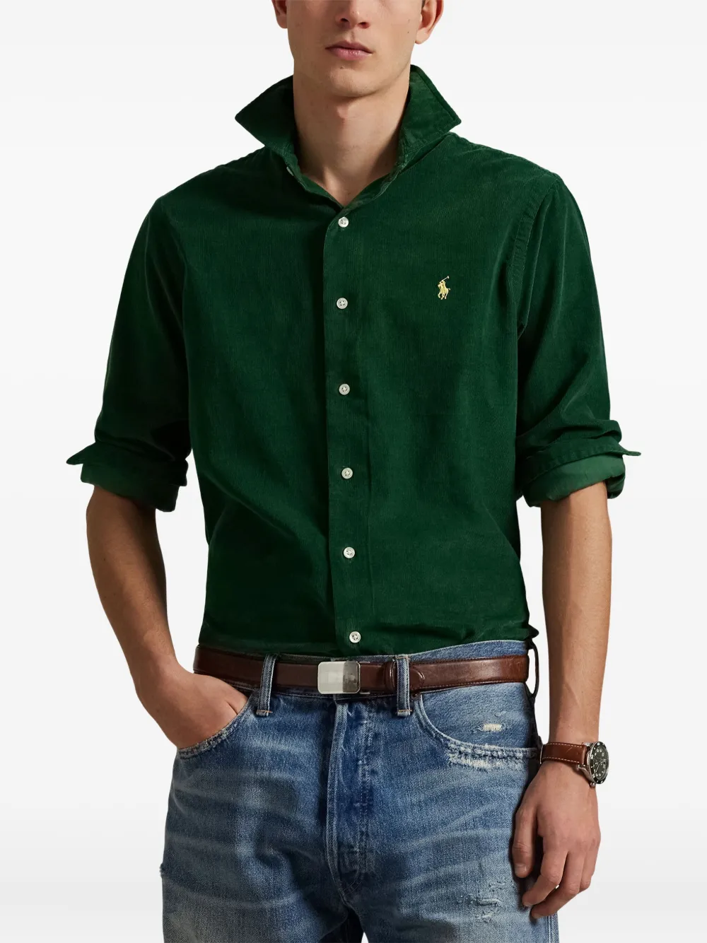Polo Ralph Lauren Overhemd met geborduurd logo Groen