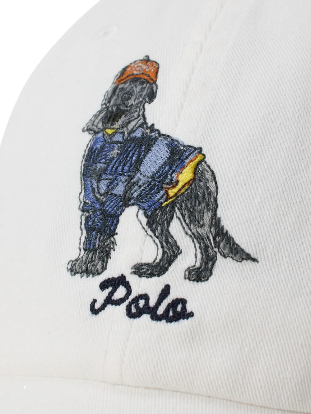 Polo Ralph Lauren Honkbalpet met geborduurd hondenpatroon Wit