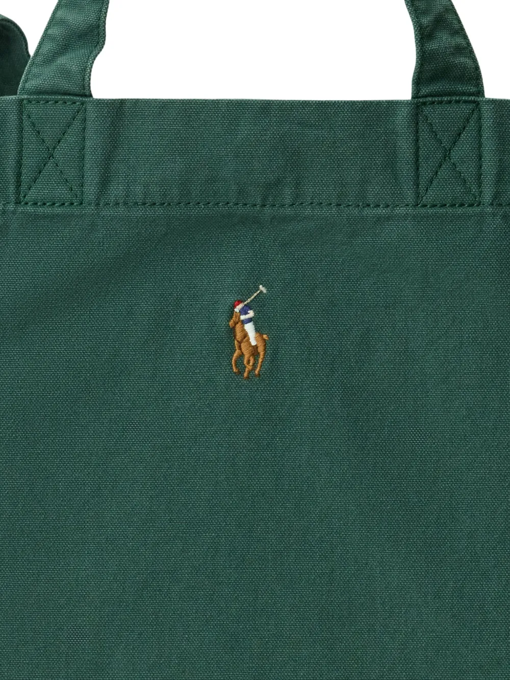 Polo Ralph Lauren Pony Logo-embroidered Tote Bag In Green