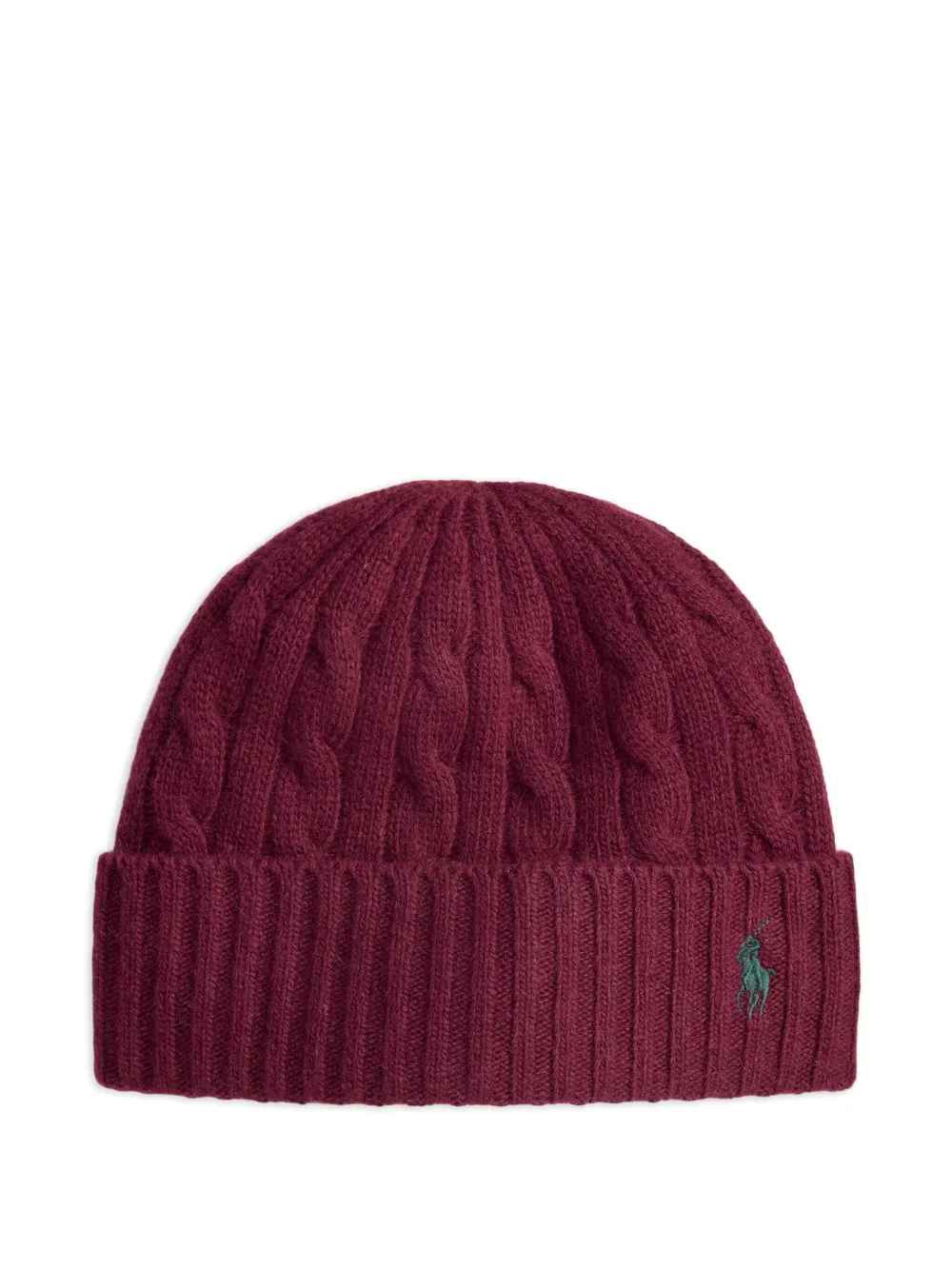 Polo Ralph Lauren cable-knit beanie hat | Red | Image 1