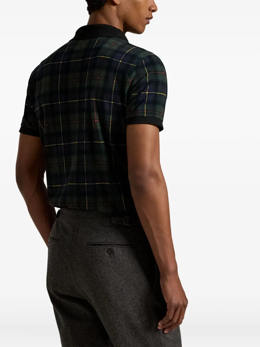 Polo Ralph Lauren Plaid-pattern Polo Shirt In Black