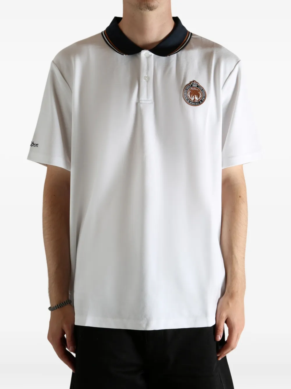 Malbon Golf Embroidered collar shirt - Wit