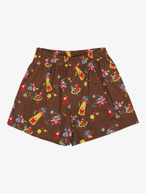 Walter Van Beirendonck alien-print elastic-waistband shorts