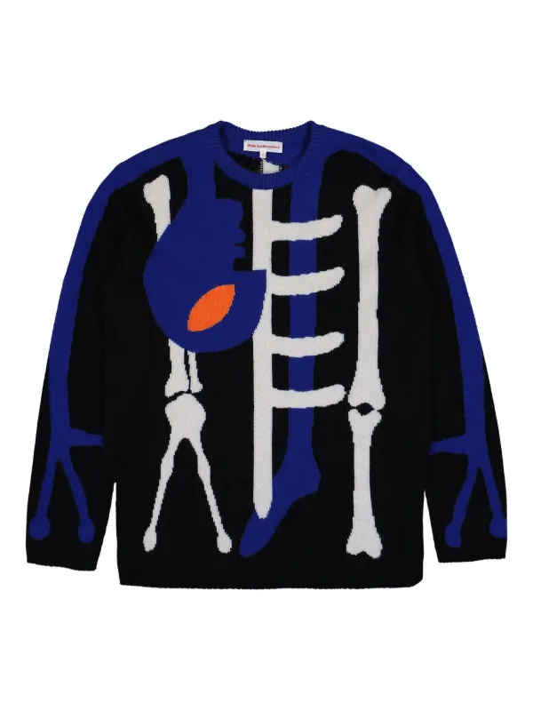 Walter Van Beirendonck Skeleton Jumper in Black
