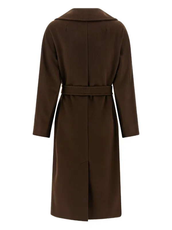 Weekend Max Mara Cappotto Doppiopetto Resina Con Cintura Marrone