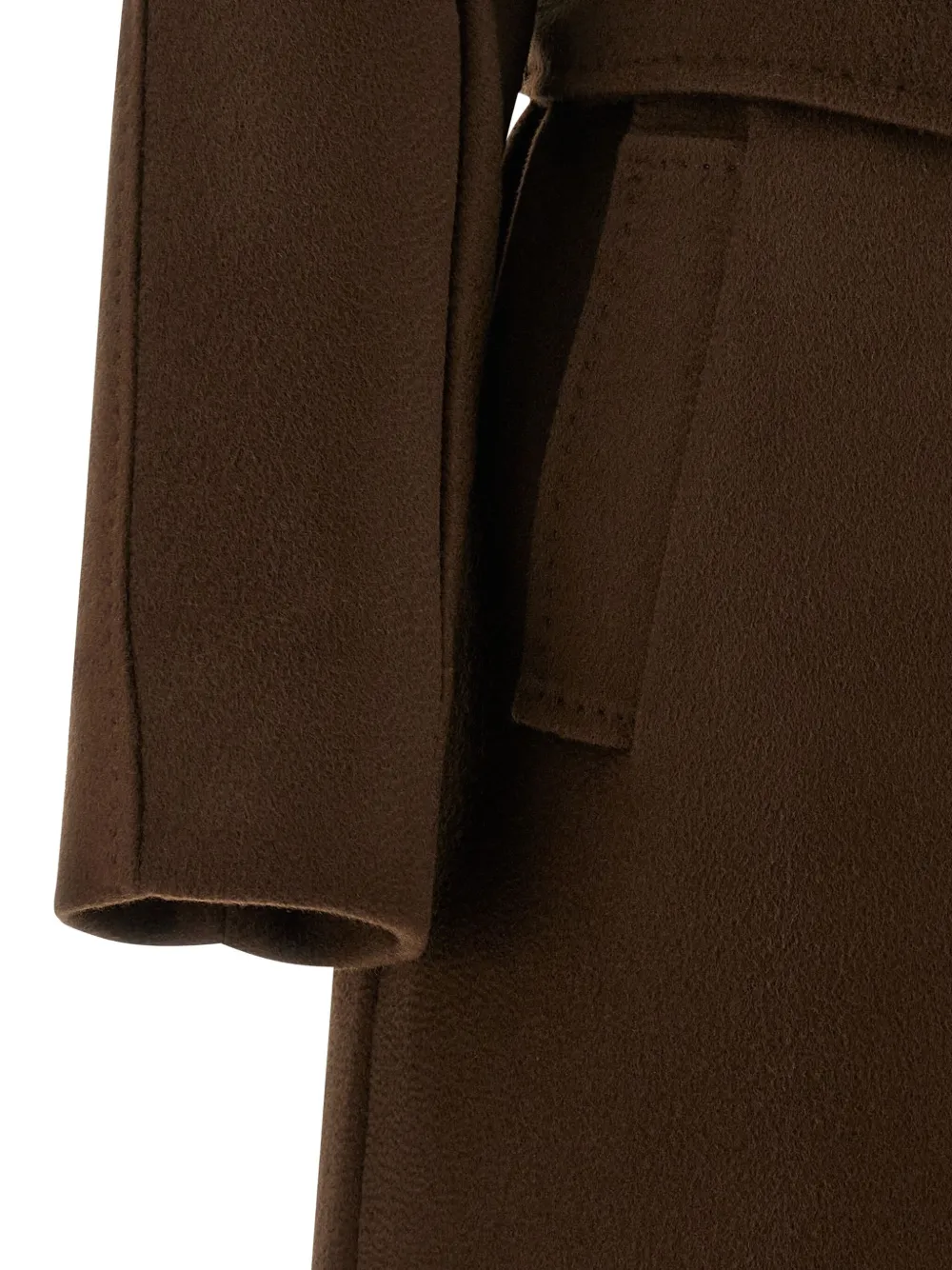 Weekend Max Mara Resina Belted Double-breasted Coat In Brown