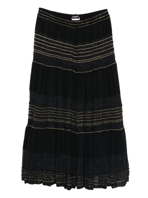CHANEL Pre-Owned 2001 striped tiered skirt