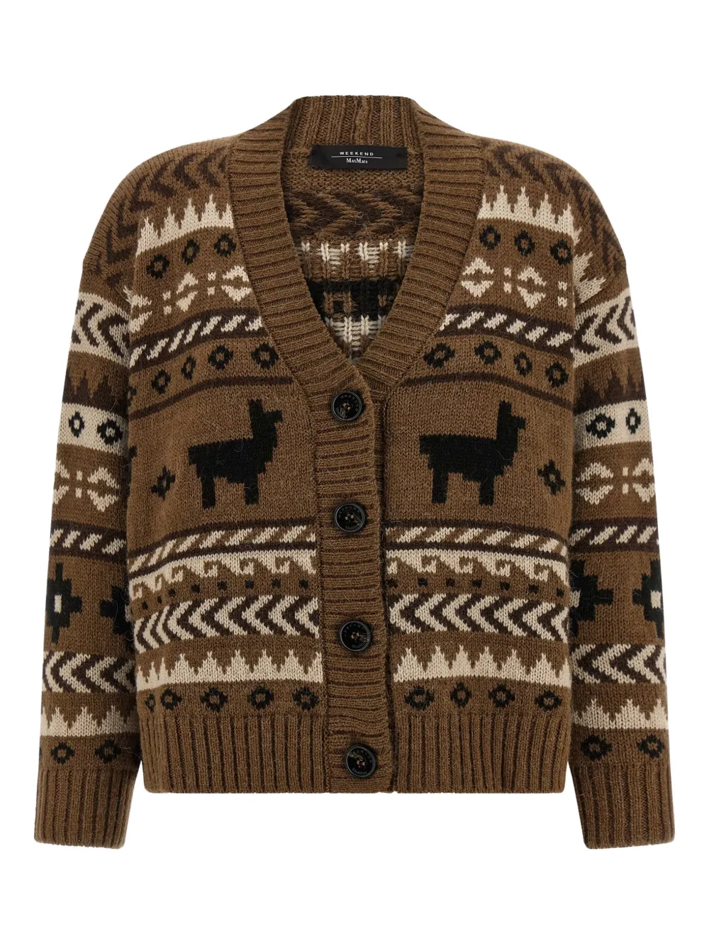 Weekend Max Mara Ovatta jacquard cardigan | Brown | Image 1