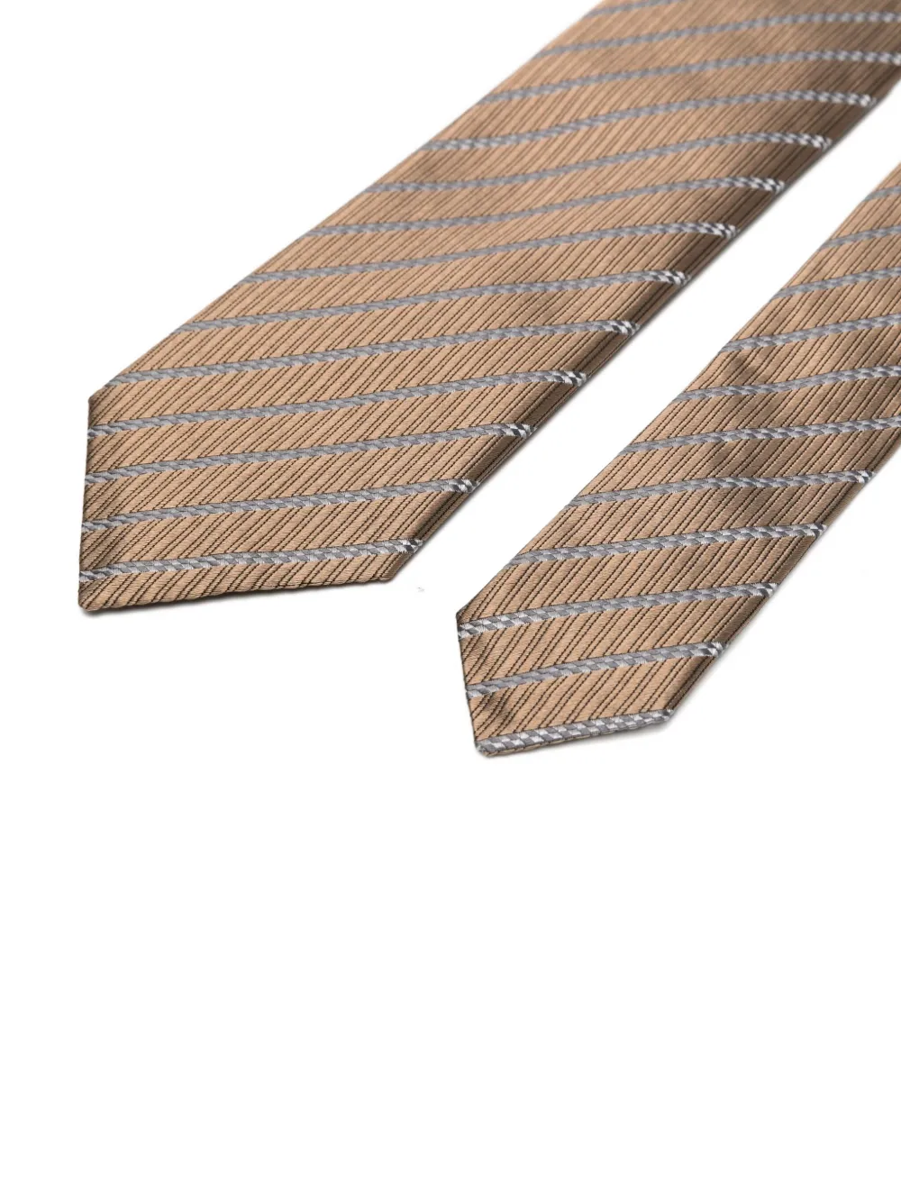 Emporio Armani striped silk tie - Beige