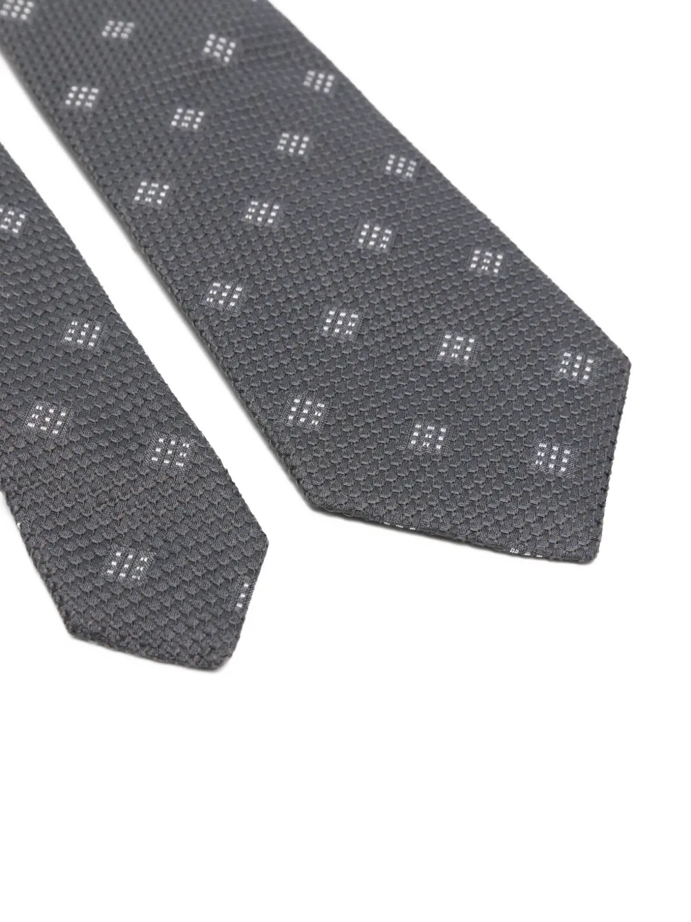Emporio Armani Dott-pattern Silk Tie In Gray