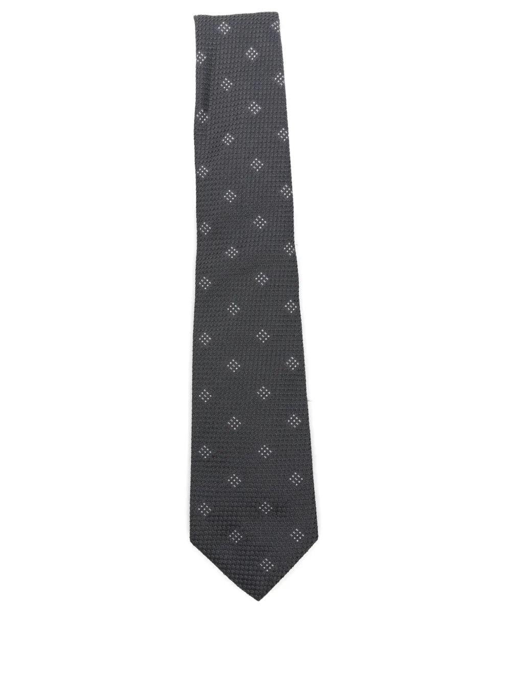 Emporio Armani Dott-pattern Silk Tie In Gray