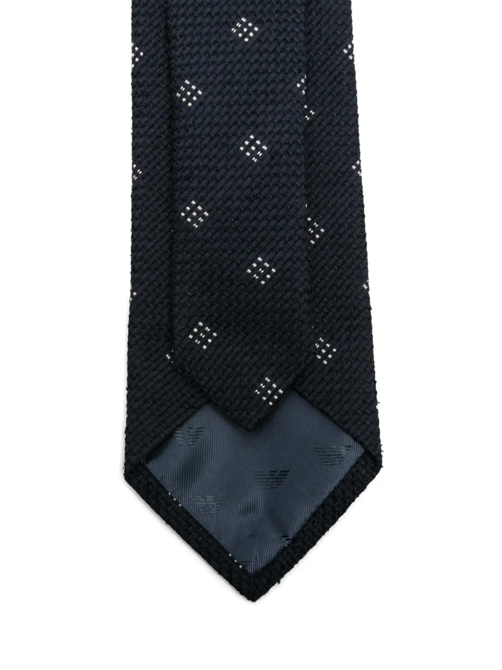 Emporio Armani Dotted Silk Tie In Black