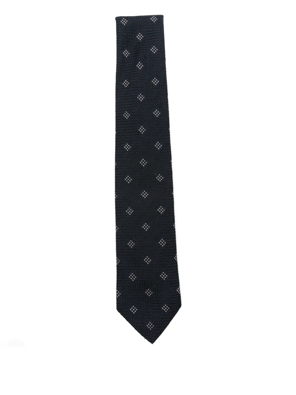 Emporio Armani Dotted Silk Tie In Black