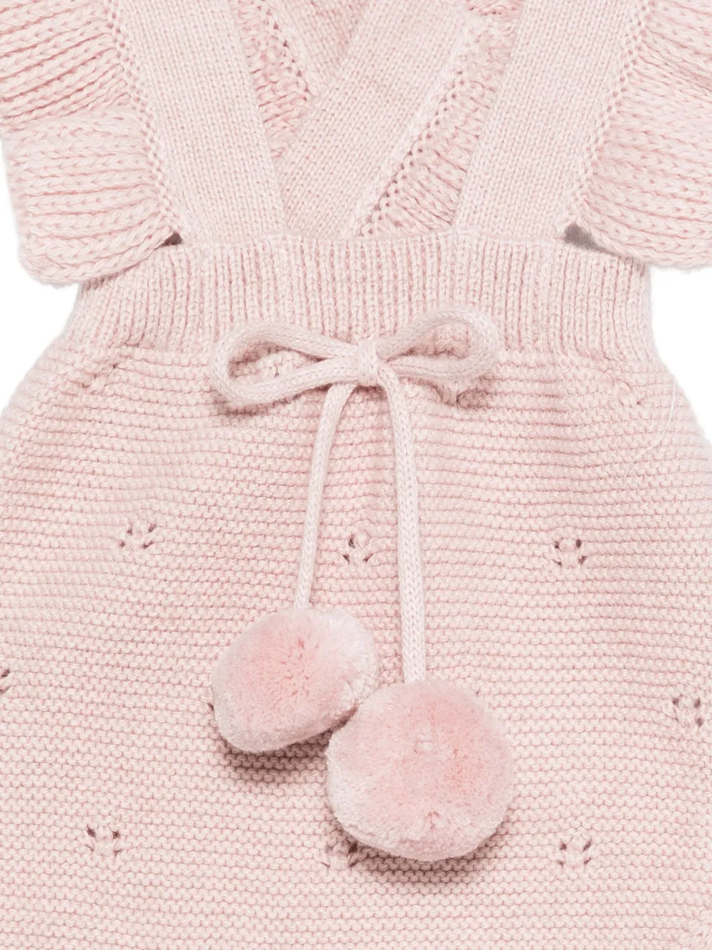 Paz Rodriguez Ruffled-trim Pom-pom Romper In Pink