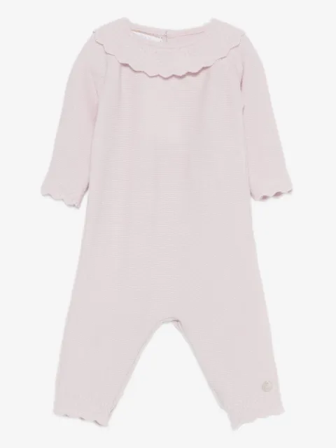 Paz Rodriguez Scalloped-collar knitted jumpsuit