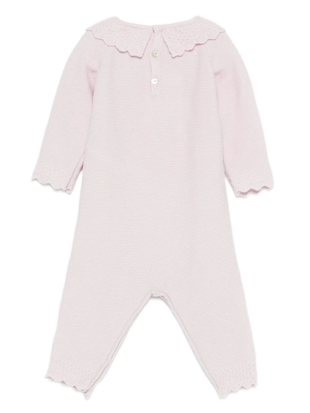 Paz Rodriguez Scalloped-collar knitted jumpsuit - Roze