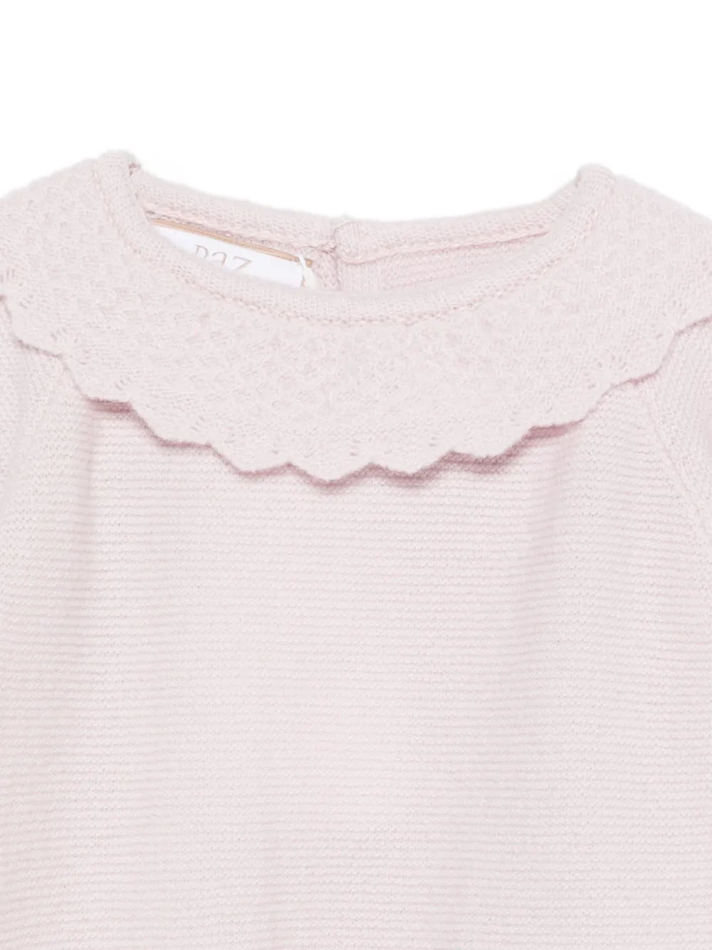 Paz Rodriguez Scalloped-collar Knitted Jumpsuit In Pink
