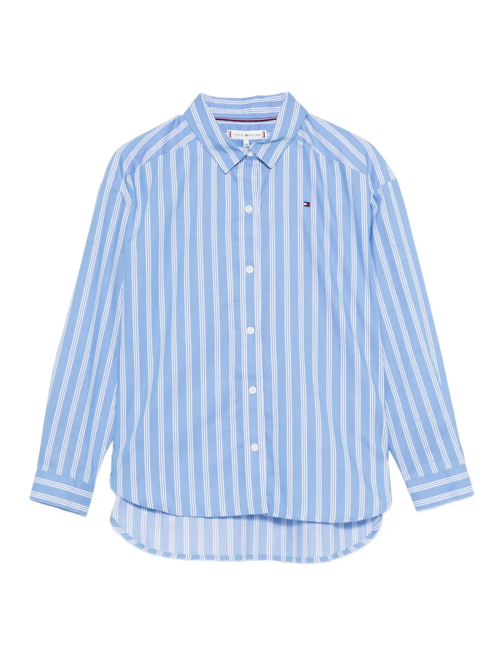 Tommy Hilfiger Junior Kids' Striped Long-sleeve Shirt In Blue