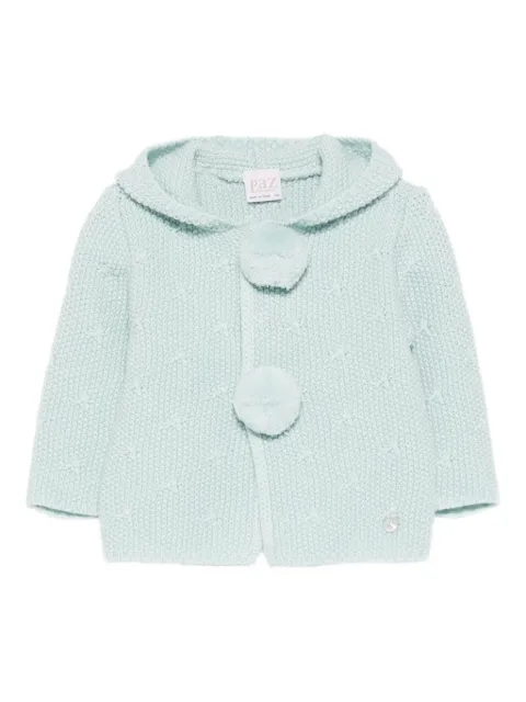 Paz Rodriguez pom-pom hooded cardigan