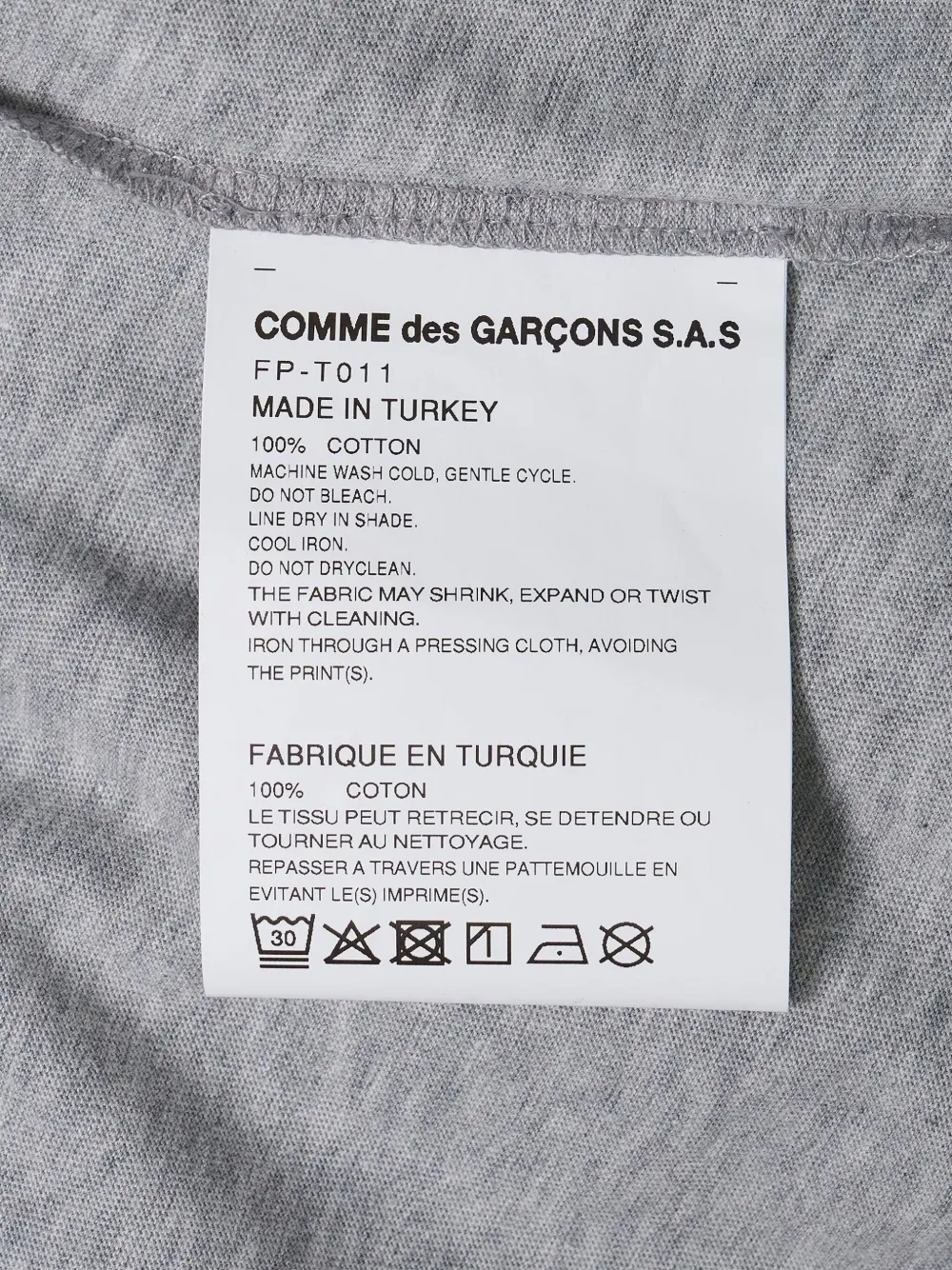 Comme Des Garçons Shirt T-shirt met opgestikte zak Grijs