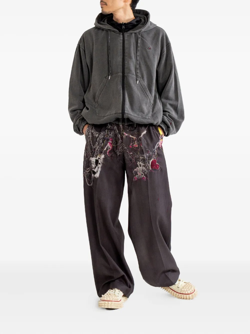 Doublet ジップアップ パーカー | グレー | FARFETCH JP