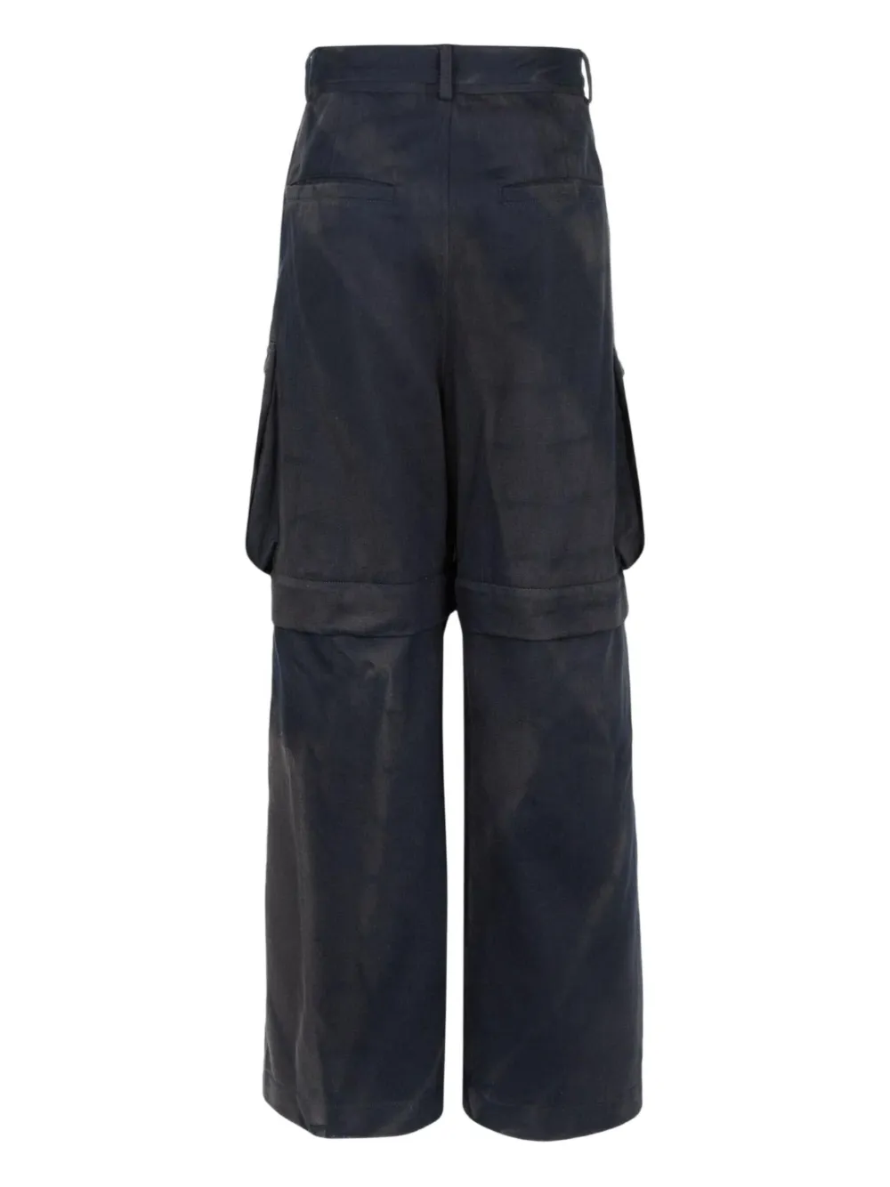 JiyongKim sun-bleached cargo trousers - Blauw