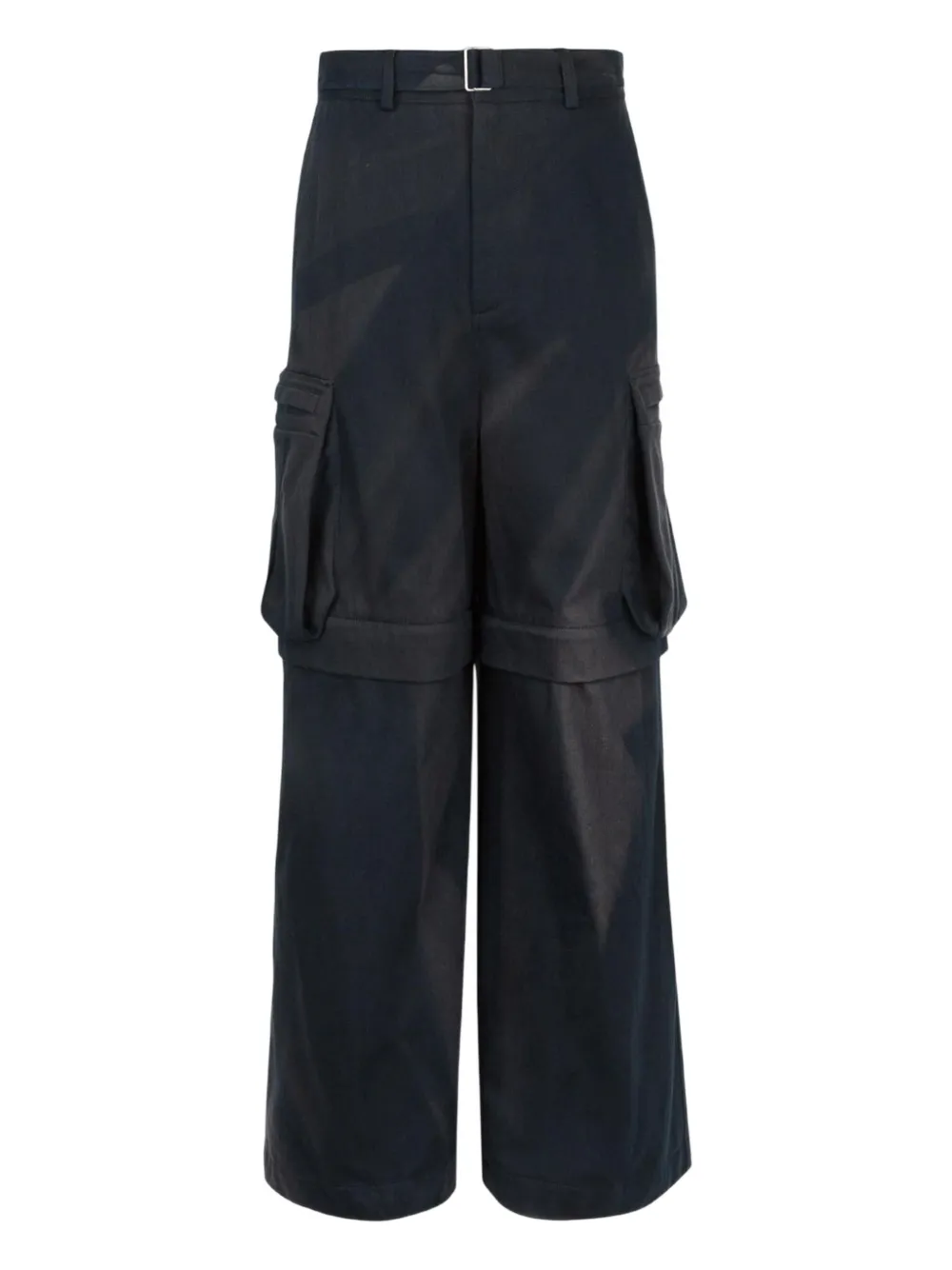 Jiyongkim Sun-bleached Cargo Trousers In Blue