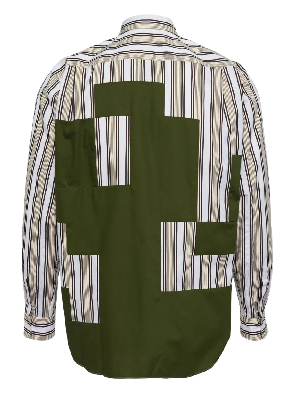 Comme des Garçons Homme Plus striped patchwork shirt - Wit