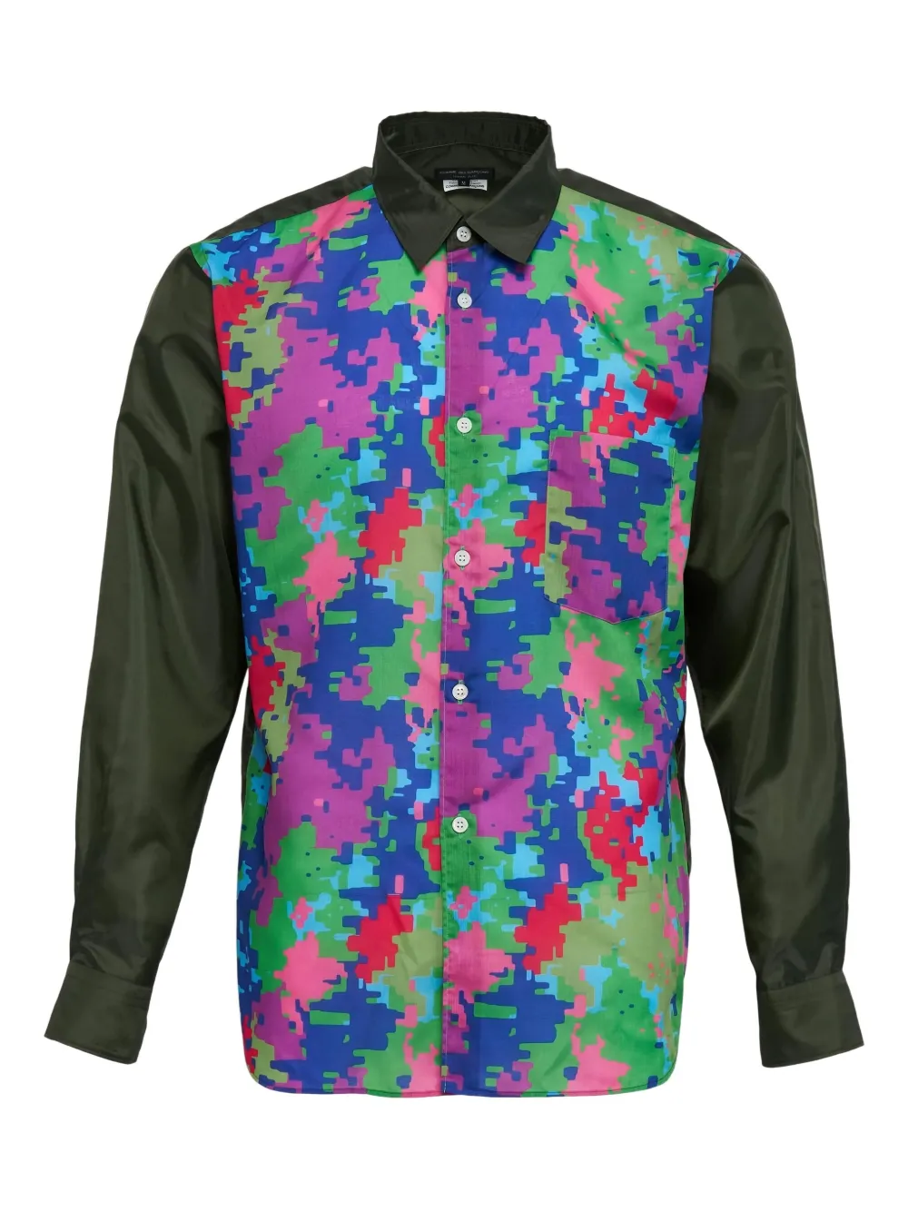 Comme des Garçons Homme Plus colour-block-print shirt - Grün