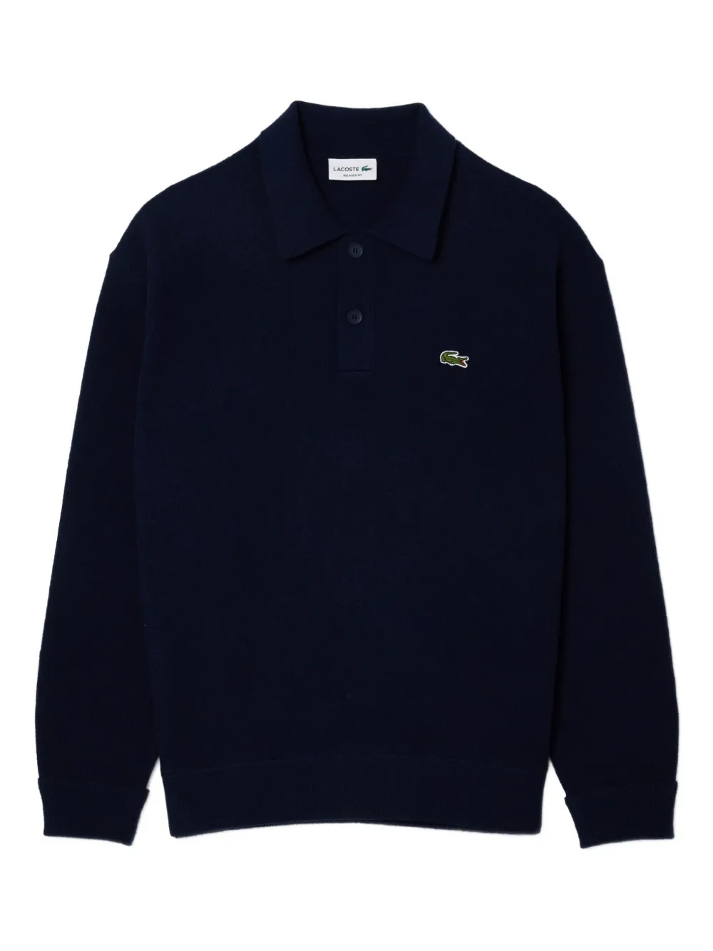 Lacoste Long Sleeve Wool Polo Shirt In Animal Print